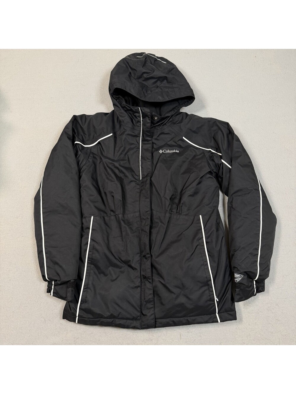 Columbia Jacket Youth Large Black Omni-Tech Full Zip Hooded Omni Heat Outdoors